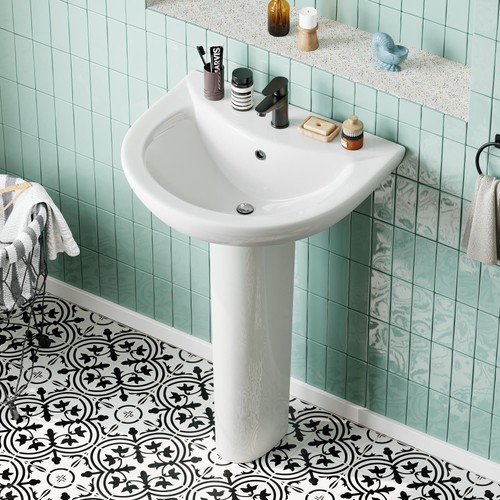 White ceramic pedestal - white,